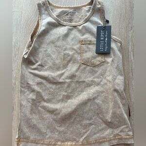 Little Bipsy Beige Kids Tank Top with Pocket
